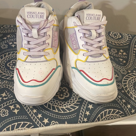 Women Versace Couture Jeans Multi color track shoes size 9 - Picture 2 of 3
